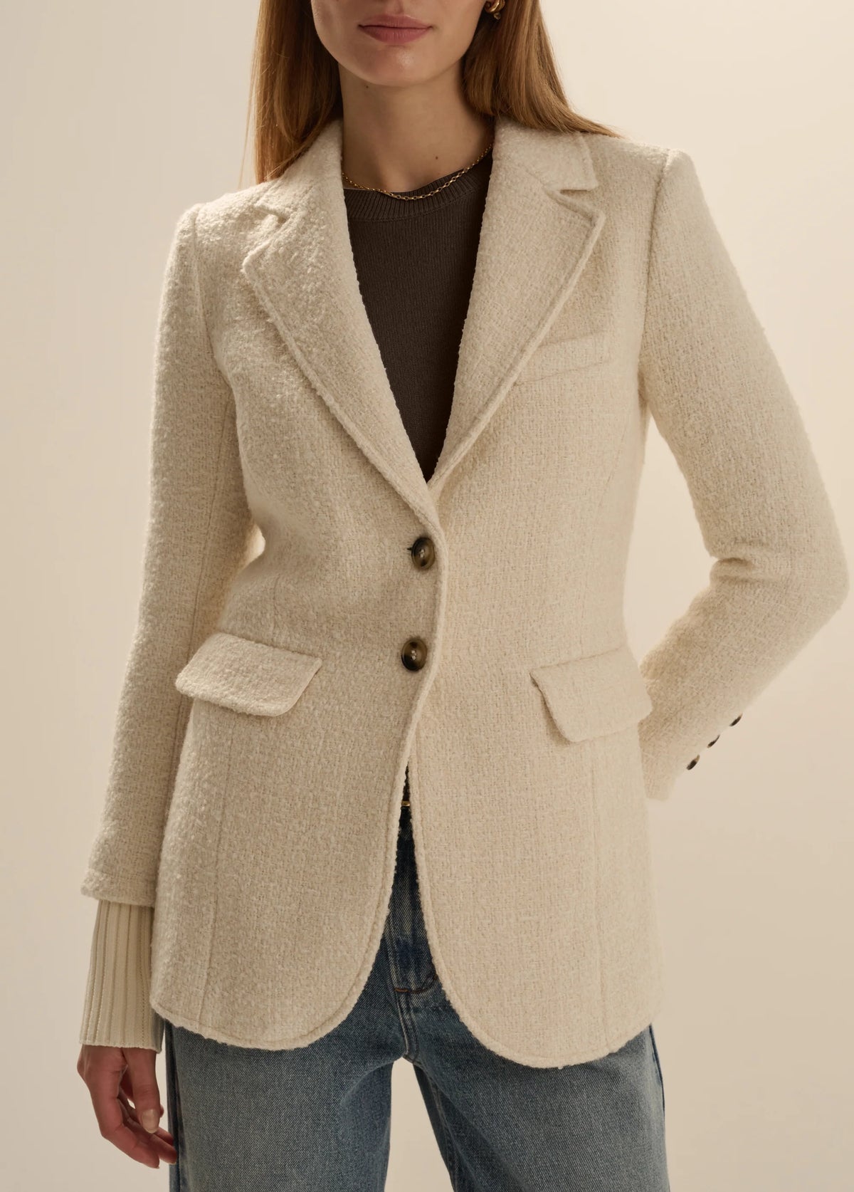 The City Blazer - White Boucle
