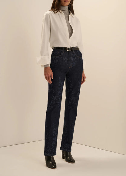 The Valentina Super High Rise Straight Jean- Magnolia