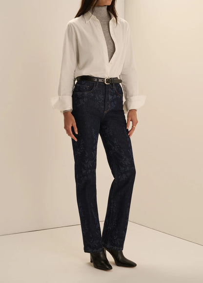The Valentina Super High Rise Straight Jean- Magnolia