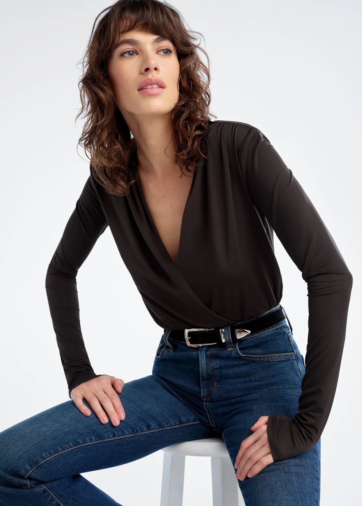 The Slinky Date Blouse - Espresso