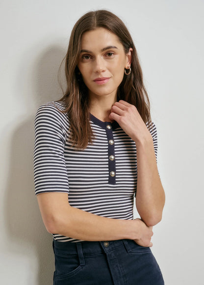 The Foundation Henley - Navy/White Stripe