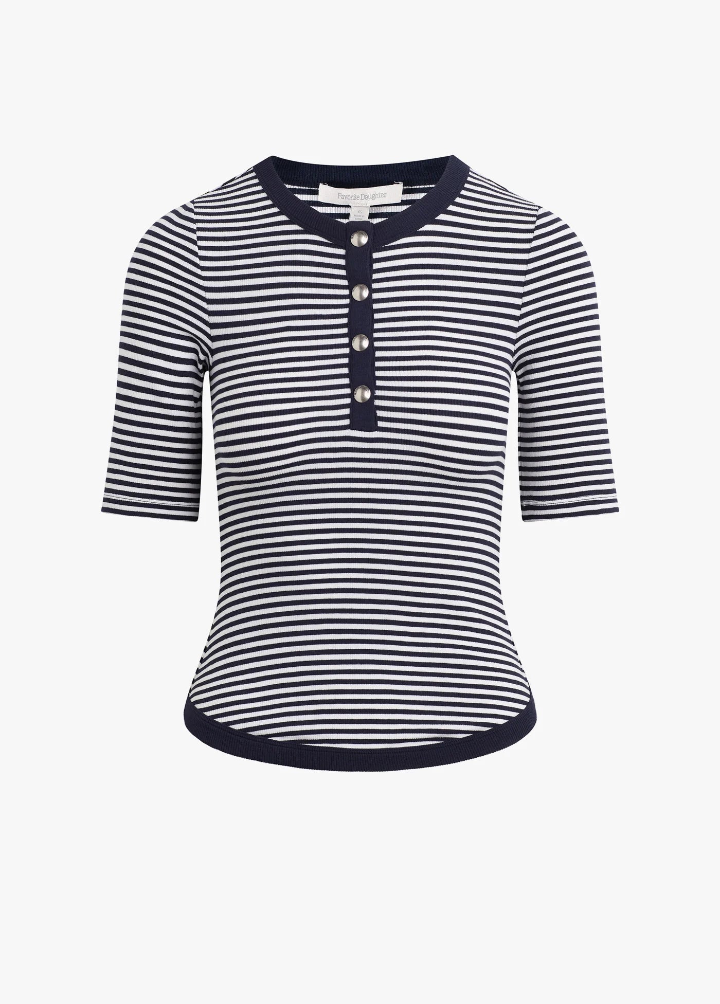The Foundation Henley - Navy/White Stripe