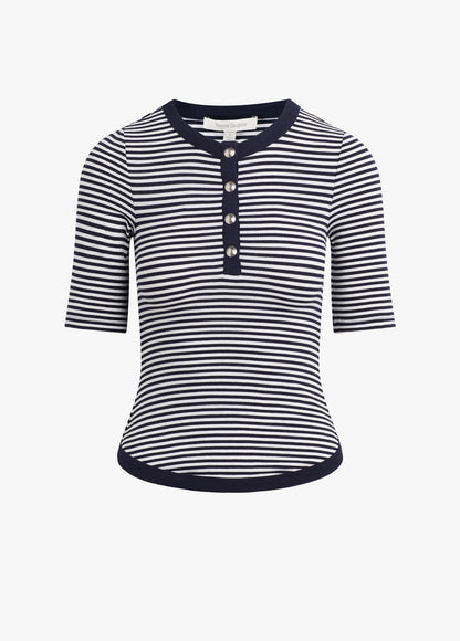 The Foundation Henley - Navy/White Stripe