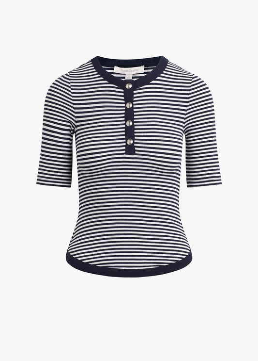 The Foundation Henley - Navy/White Stripe