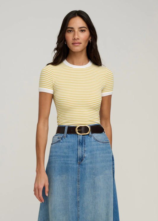 The Foundation Tee - Golden White Stripe