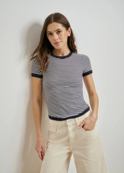 The Foundation Tee - Navy/White Stripe