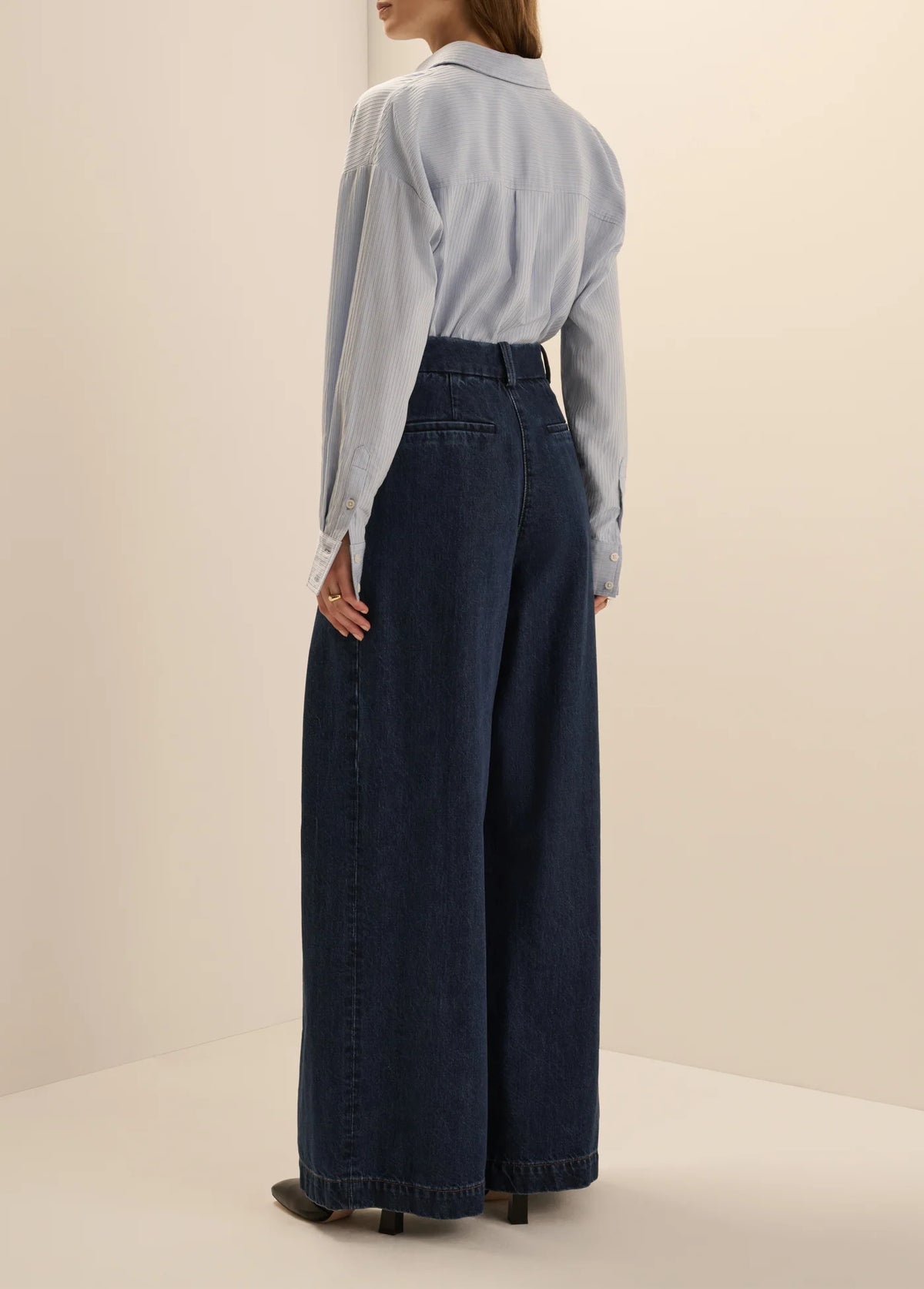 The Petite Denim Pleats For Days Pant - Dark Sea