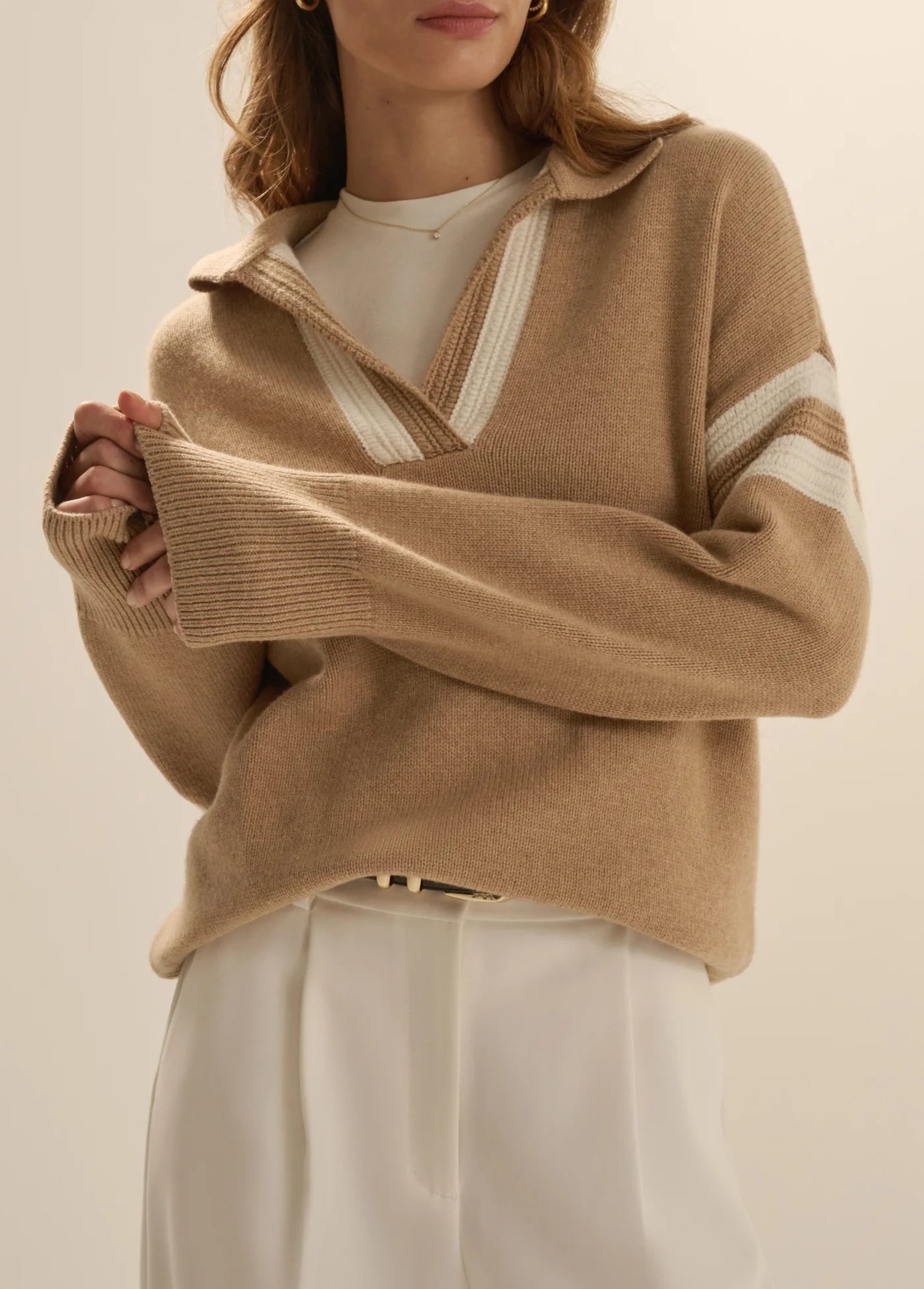The Grace Sweater - Camel Ivory
