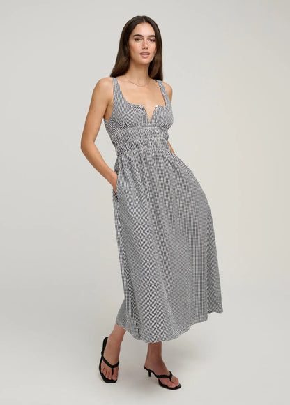 The Sleeveless Swoon Dress - Navy/White