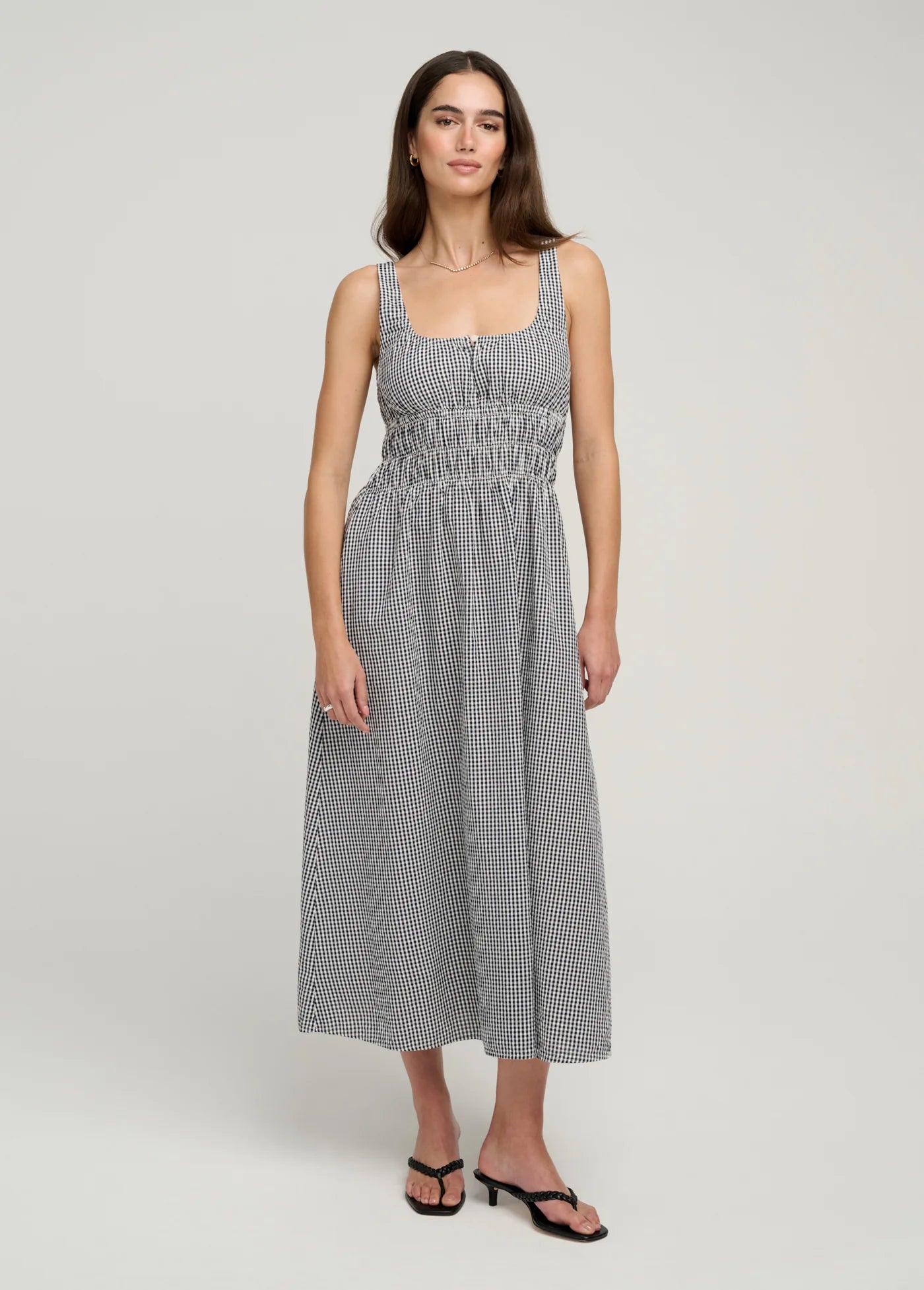 The Sleeveless Swoon Dress - Navy/White