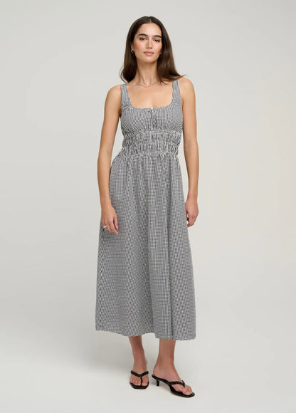 The Sleeveless Swoon Dress - Navy/White