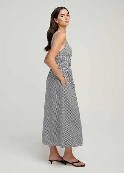 The Sleeveless Swoon Dress - Navy/White