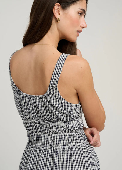 The Sleeveless Swoon Dress - Navy/White