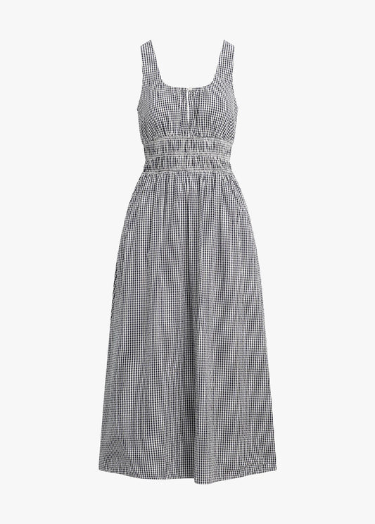 The Sleeveless Swoon Dress - Navy/White