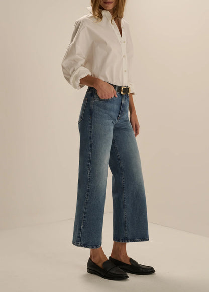 The Ruby Mid Rise Wide Leg Straight Jean - Alton