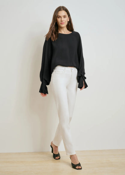 The Jen Mid Rise Slim Straight Jean - Anchorage White