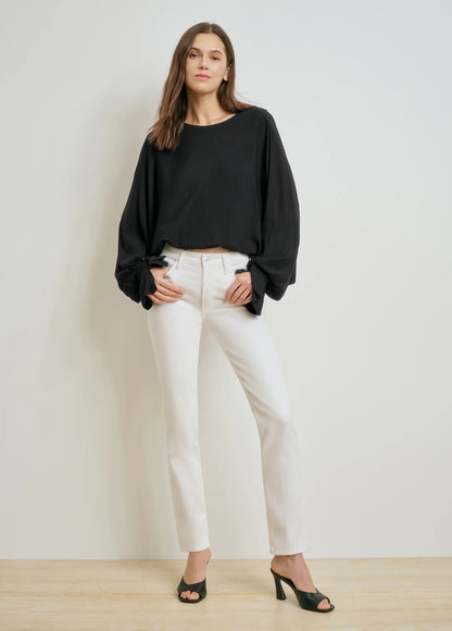 The Jen Mid Rise Slim Straight Jean - Anchorage White