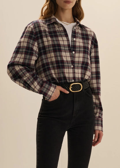 The Boyfriend Shirt - Midnight Cream Plaid