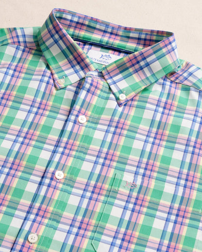 Gaspee Plaid Intercoastal Long Sleeve Sport Shirt - Simply Green