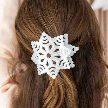 Glitter Snowflake Flat Hair Clip
