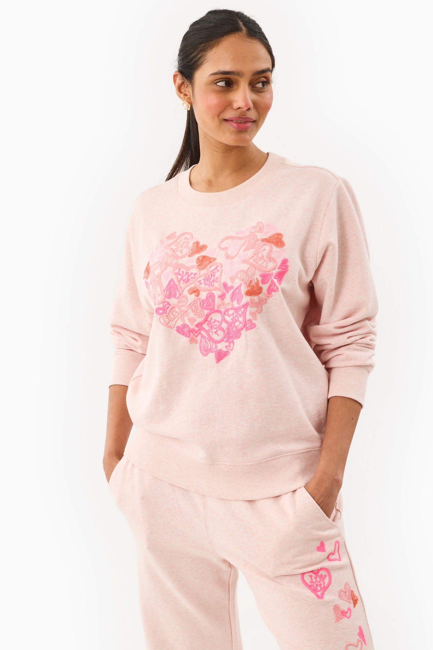 Multi Love Me Do Embroidery Top