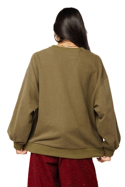 Brown Plaid 'Thanks' Sweatshirt