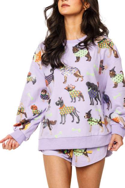 Lavender Halloween Dogs Sweatshirt