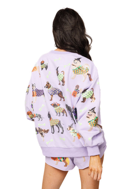 Lavender Halloween Dogs Sweatshirt