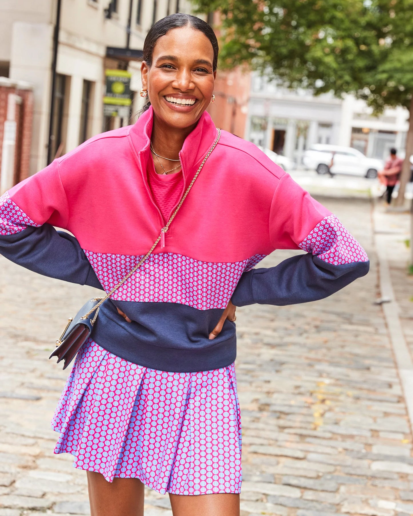 JV Quarter Zip Sweatshirt - Berry/Berry Love