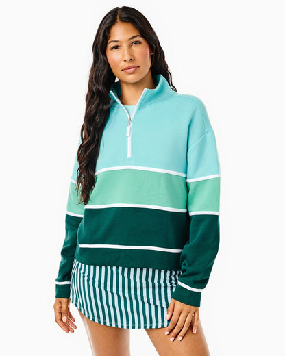 JV Quarter Zip Sweatshirt - Mint/Sage/Ivy