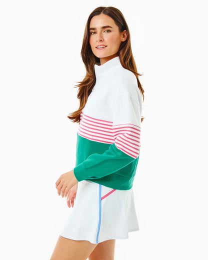 JV Quarter Zip Sweatshirt - Super White/Guava Greenbrier