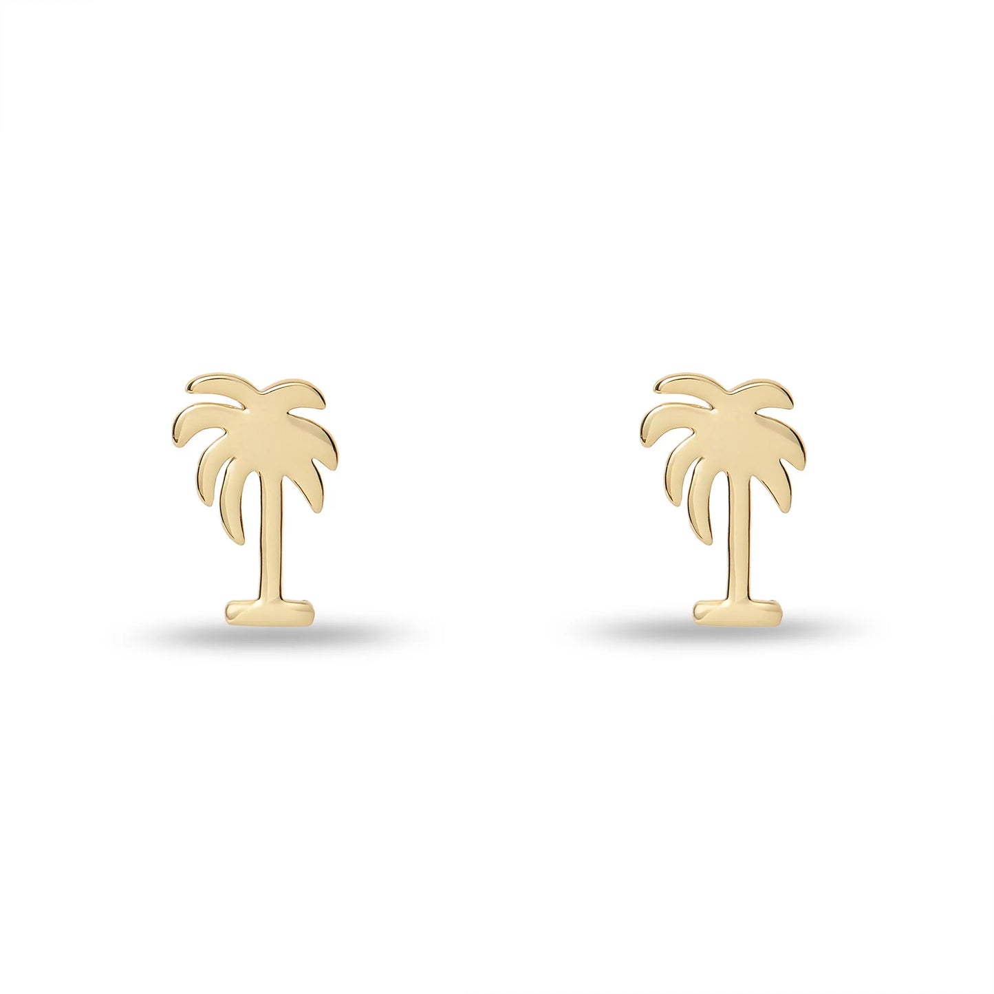 Gold Palm Tree Stud Earrings