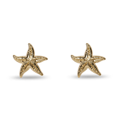 Gold Starfish Button Earrings