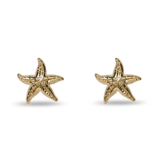 Gold Starfish Button Earrings