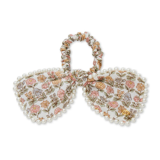 Davalia Flowers Penny Liberty Pearl Trim Bow Scrunchie