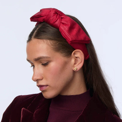 Crimson Red Holly Moire Headband