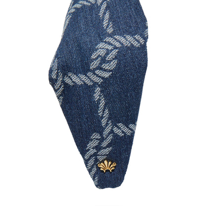 Dark Wash Greta Nautical Rope Denim Headband