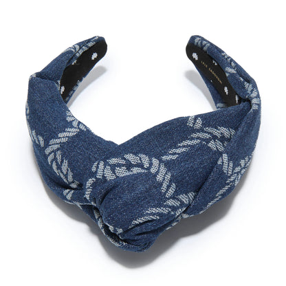 Dark Wash Greta Nautical Rope Denim Headband