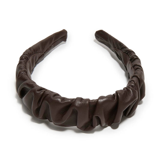 Espresso Kelly Leather Headband