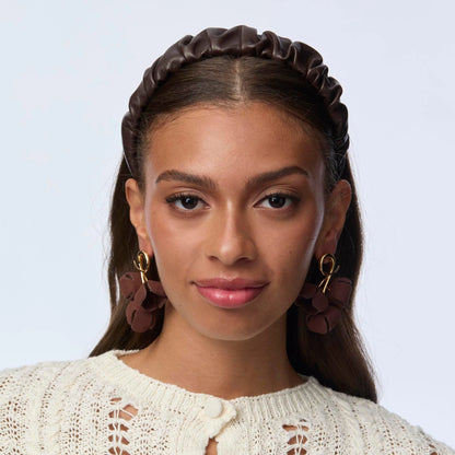 Espresso Kelly Leather Headband