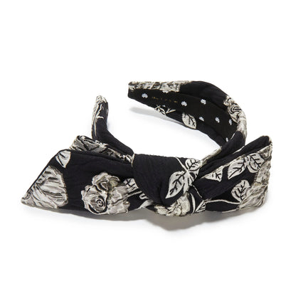 Jet Holly Floral Jacquard Headband