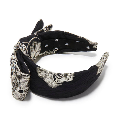 Jet Holly Floral Jacquard Headband