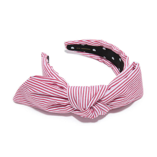 Red Holly Seersucker Headband