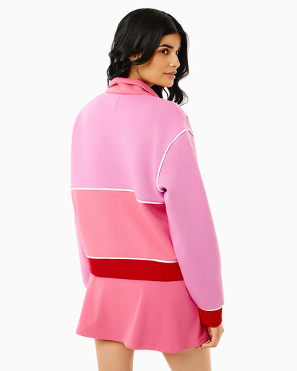 Active Pique Breakpoint Quarter Zip Sweatshirt -  Orchid/Rose/Cherry