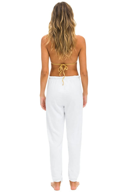 Logo Stitch Sweatpants - White