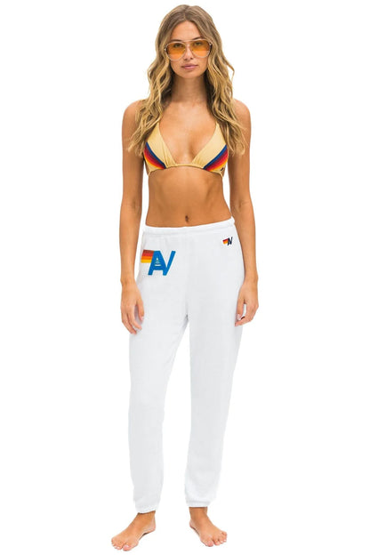 Logo Stitch Sweatpants - White