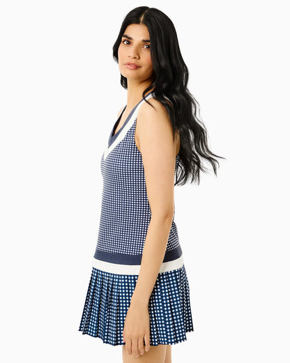 Mixed Sport Light Match Active Dress - Navy Gingham