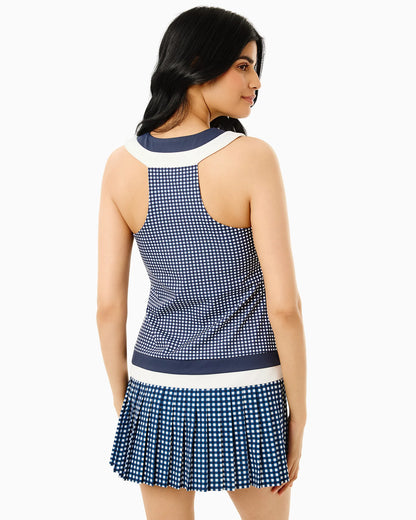 Mixed Sport Light Match Active Dress - Navy Gingham