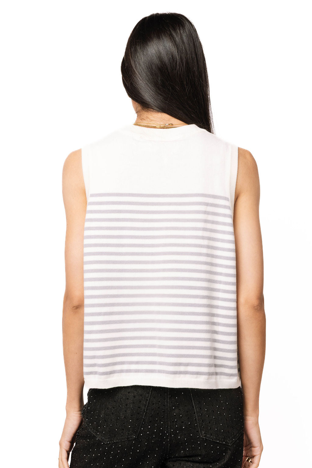 Licensed White & Grey Striped Diet Coke Can Knit Tank