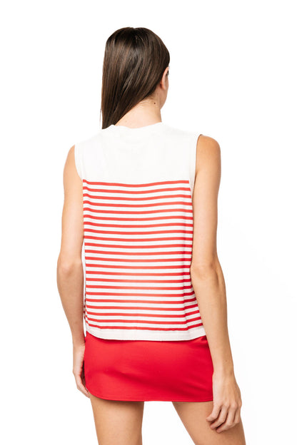 Licensed White & Red Striped Coca Cola Knit Tank